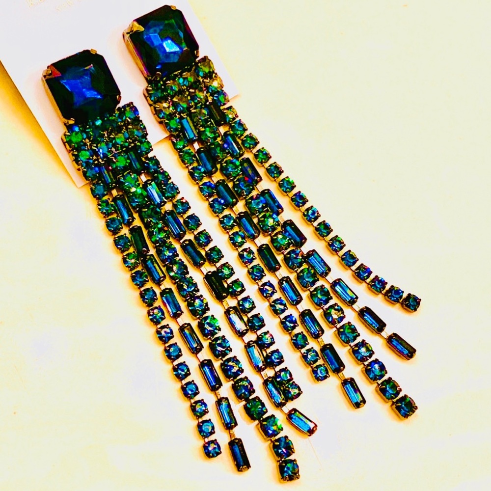 🌺🎉HP🎉🌺 NWT Kate Spade Glitzville Crystal Fringe Earrings - Picture 3 of 9